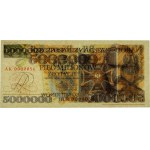 III RP, 5000000 zlotých 1995, Józef Piłsudski, replika návrhu bankovky, séria AK
