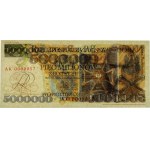 III RP, 5000000 złotych 1995, Józef Piłsudski, replika projektu banknotu, seria AK
