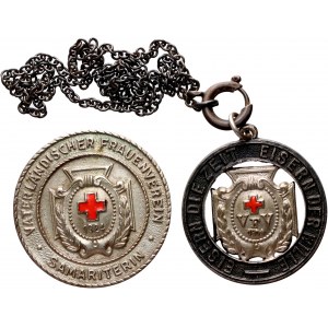 Niemcy, I WŚ, zestaw medal i odznaka, Patriotyczne Stowarzyszenie Kobiet Czerwonego Krzyża