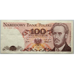 PRL, 100 złotych 15.01.1975, seria A