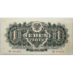 PRL, 1 złoty 1944, obowiązkowym, seria BO