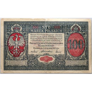 Generalgouvernement, 100 polnische Mark 9.12.1916, General, Serie A