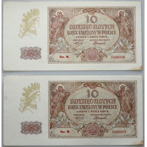 Štátna správa, 2 x 10 zlatých 1.03.1940 séria M