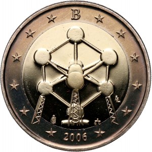 Belgicko, 2 Euro 2006, Atom, zrkadlová známka, PROOF