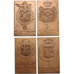 PRL, PTAiN, zestaw 4 plakiet z lat 1986-1989, Królowie