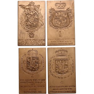 People's Republic of Poland, PTAiN, set of 4 plaques from 1986-1989, Kings