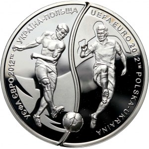 III RP, 10 zlotys + 10 hryvnias 2012, European Championships 2012, Ukrainian version