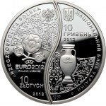 III RP, 10 zlotys + 10 hryvnias 2012, European Championships 2012, Ukrainian version