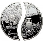 III RP, 10 Zloty + 10 Griwna 2012, Europameisterschaft 2012, ukrainische Version