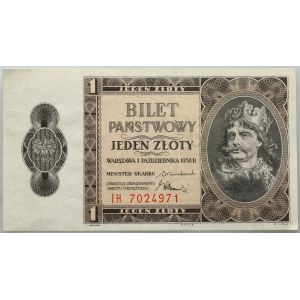 II RP, 1 Zloty 1.10.1938, Serie IH