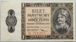 II RP, 1 złoty 1.10.1938, seria IH