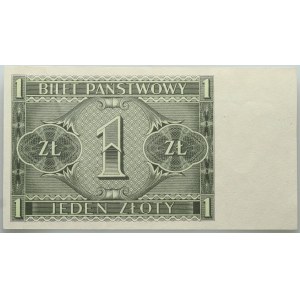 II RP, 1 złoty 1.10.1938, druk jednostronny
