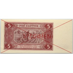 PRL, 5 Zloty 1.07.1948, Serie AL, SPECIMEN
