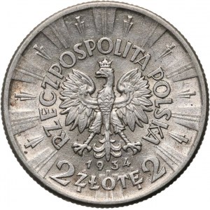 II RP, 2 Zloty 1934, Warschau, Józef Piłsudski