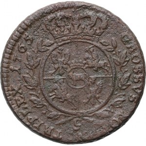 Stanislaw August Poniatowski, Trojak 1765 G, Krakau, Büste in Rüstung