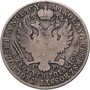 Królestwo Kongresowe, Mikołaj I, 5 złotych 1834 IP, Warszawa