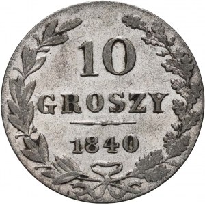 Russian partition, Nicholas I, 10 groszy 1840 MW, Warsaw