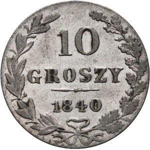 Zabór rosyjski, Mikołaj I, 10 groszy 1840 MW, Warszawa