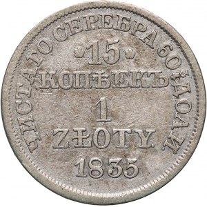 Zabór rosyjski, Mikołaj I, 15 kopiejek = 1 złoty 1835 MW, Warszawa