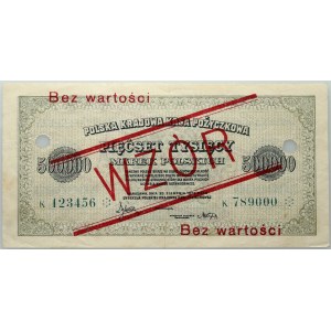 II RP, 500000 marek polskich 30.08.1923, seria K, WZÓR