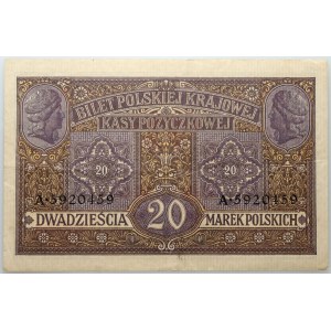 Generalgouvernement, 20 polnische Mark 9.12.1916, General, Serie A