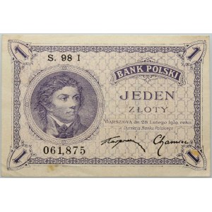 II RP, 1 złoty 28.02.1919, seria 98 I