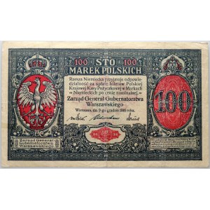Generalgouvernement, 100 polnische Mark 9.12.1916, General, Serie A