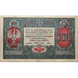 Generalgouvernement, 100 polnische Mark 9.12.1916, Jeneral, Serie A