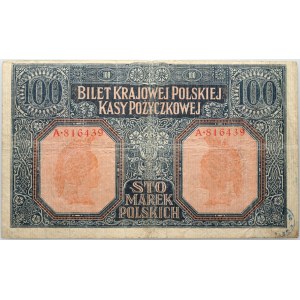 Generalgouvernement, 100 polnische Mark 9.12.1916, Jeneral, Serie A