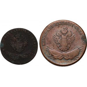 Galicia and Lodomeria, set, 1794 penny and 1794 3 pennies, Vienna
