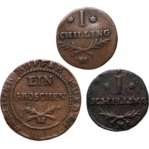 Wolne Miasto Gdańsk, zestaw 3 monet z lat 1808-1812