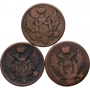 Congress Kingdom, Alexander I, set of 3 x 3 pennies from 1817-1827