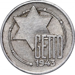 Lodz ghetto, 5 marks 1943, Lodz, aluminum