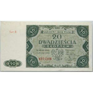 PRL, 20 złotych 15.07.1947, seria B