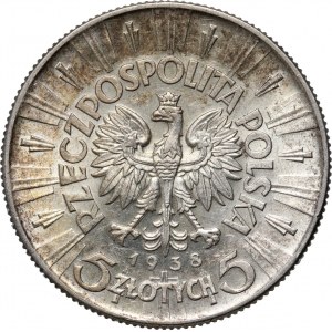 II RP, 5 Zloty 1938, Warschau, Józef Piłsudski