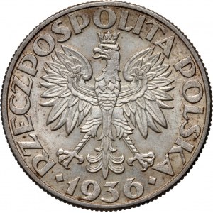 II RP, 5 zlotých 1936, Varšava, Plachetnica
