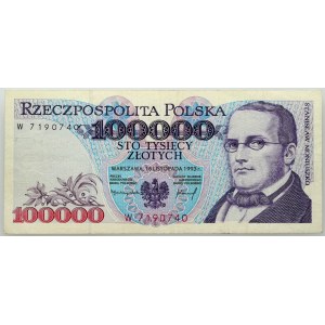 III RP, 100000 złotych 16.11.1993, seria W