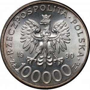 Third Republic, 100000 zloty 1990, Solidarity, Type C