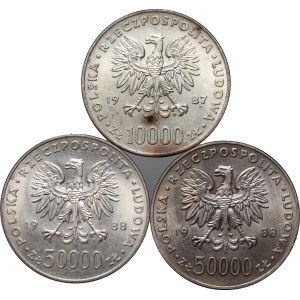 People's Republic of Poland, set of 3 coins from 1987-1988