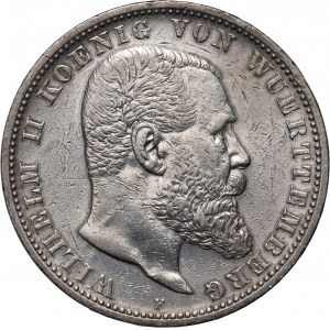 Deutschland, Württemberg, Wilhelm II, 5 Mark 1902 F, Stuttgart