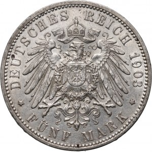 Německo, Hamburk, 5 značek 1903 J