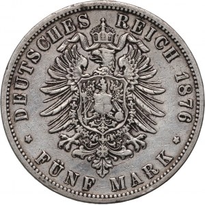 Germany, Prussia, Wilhelm I, 5 Mark 1876 B, Hannover