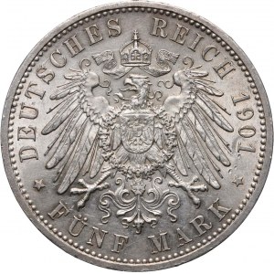 Deutschland, Preußen, Wilhelm II, 5 Mark 1901 A, Berlin, 200. Jahrestag des Königreichs Preußen