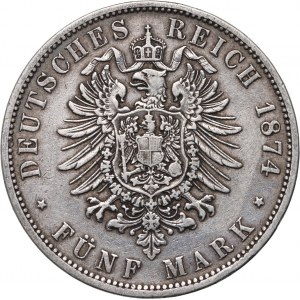 Německo, Prusko, Wilhelm I, 5 marek 1874 A, Berlín