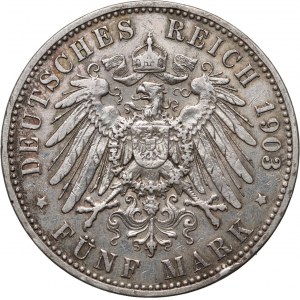 Germany, Prussia, Wilhelm II, 5 Mark 1903 A, Berlin