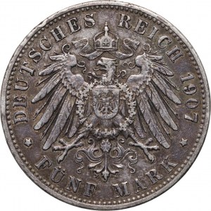 Deutschland, Bayern, Otto, 5 Mark 1907 D, München