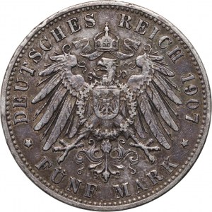Nemecko, Bavorsko, Otto, 5 mariek 1907 D, Mníchov