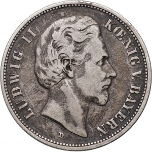 Germany, Bavaria, Ludwig II, 5 Mark 1876 D, Munich