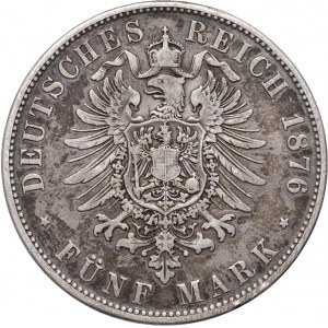 Deutschland, Bayern, Ludwig II, 5 Mark 1876 D, München