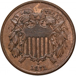 Spojené státy americké, 2 centů 1871, Philadelphia